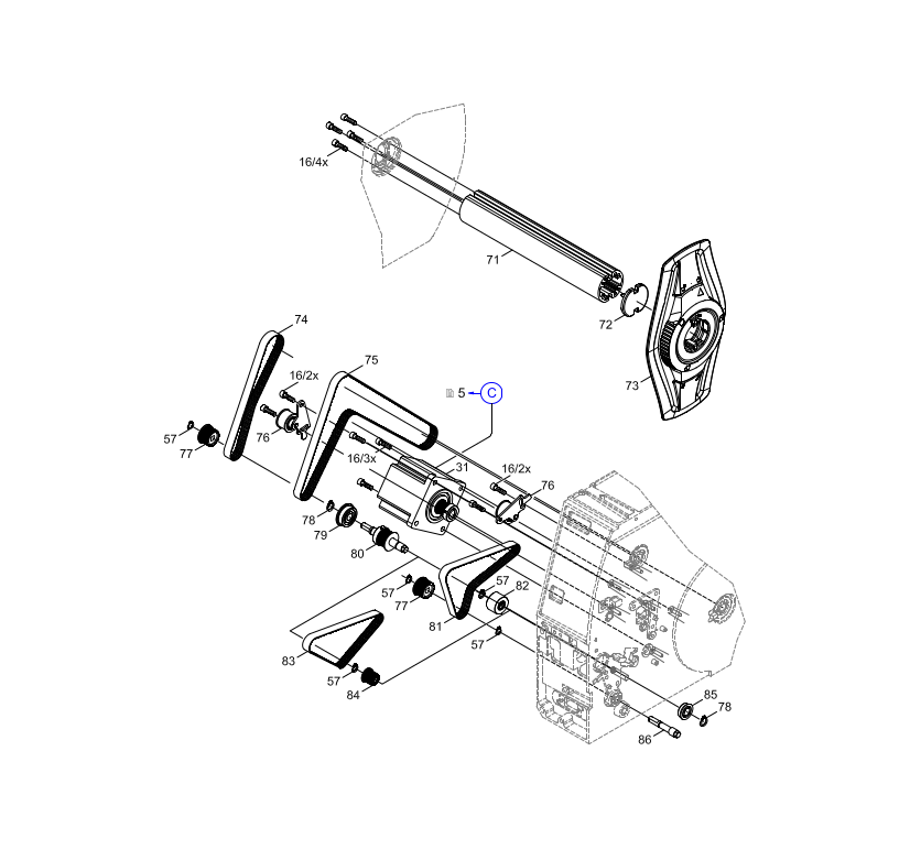 Main Drive, Roll Retainer